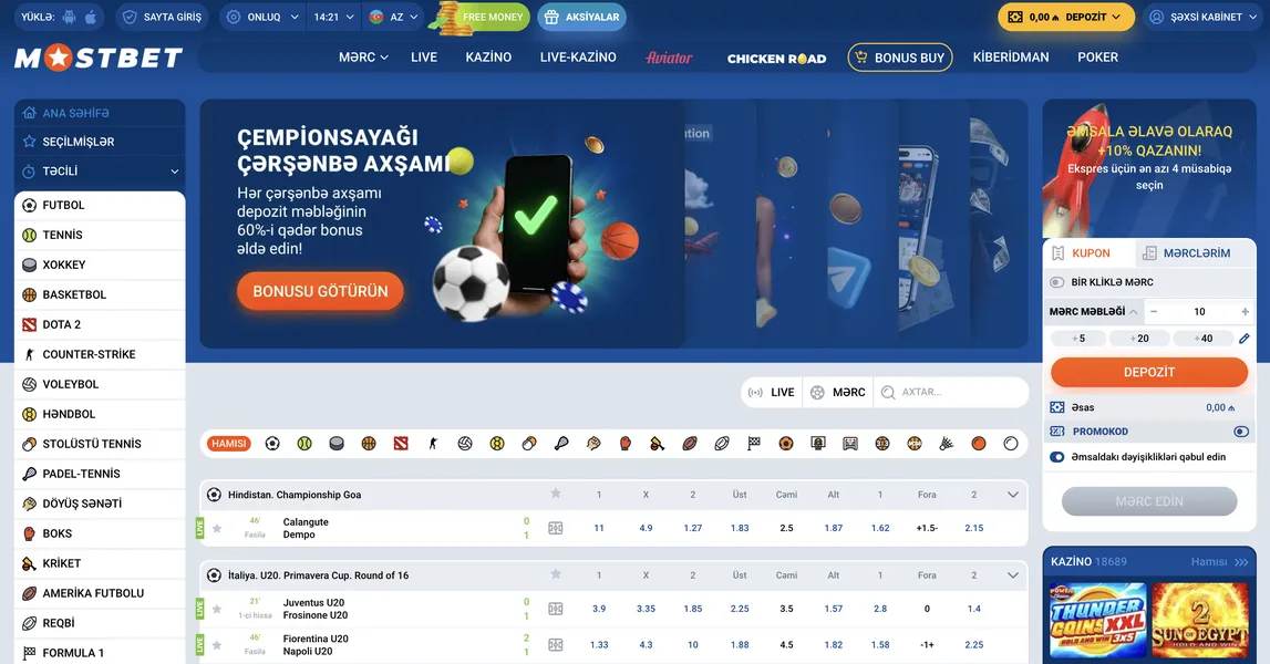 Mostbet AZ platformasının qısa icmalı